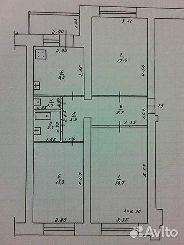 3-к квартира, 70 м², 1/5 эт.