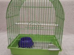 Клетка для птиц, цвет: зеленый, 28х21х38 см