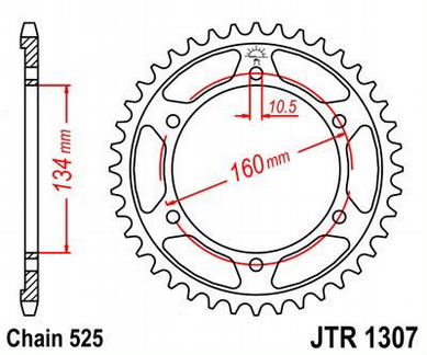 Звезда задняя JT sprockets JTR1307