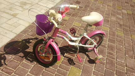 Детский велосипед 4х колесный девочковый