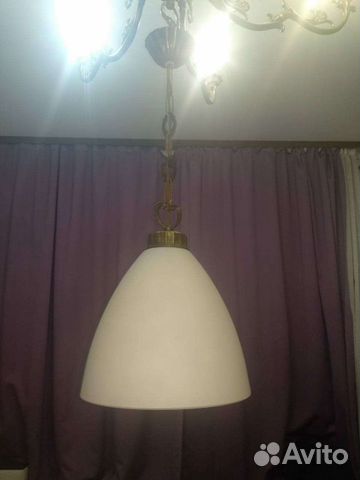 Люстры на 1 лампу бронза+стекло