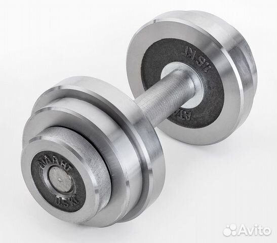 Гантель с галтованными дисками 7кг арт 38910