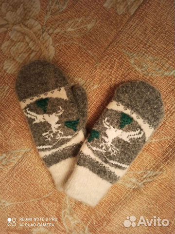 Варежки женские шерсть