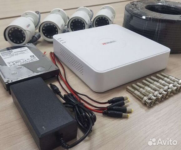 Видеонаблюдение комплект на 4 камеры