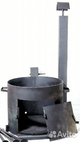 Печь под казан сталь 3 мм прочная мощная разборная