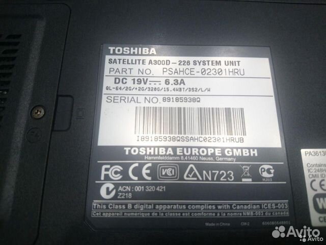 Toshiba Satellite A300D (Разбор)