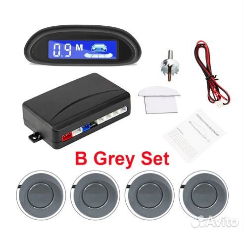Комплект парктроник 4 датчика Серый