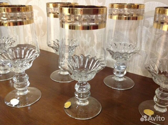 Винтаж Хрустальные фужеры bohema времён СССР