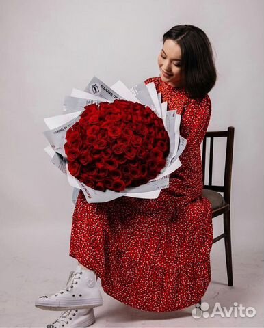 Букет из роз. Доставка красных роз. Цветы. 71 101