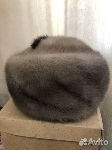 Женский норковый берет. Цвет серый