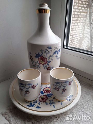 Графин/стаканы/поднос/Фаянс зик