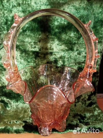 Корзина цветное стекло Карамель СССР