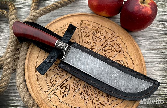 Нож пчак большой из дамасской стали