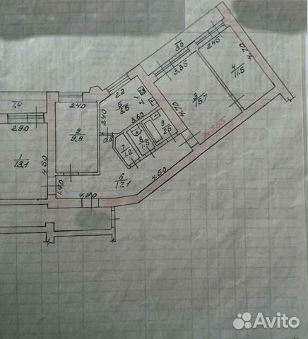 4-к квартира, 78.9 м², 5/9 эт.