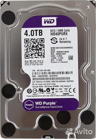 WD Purple WD40purx 4Тб