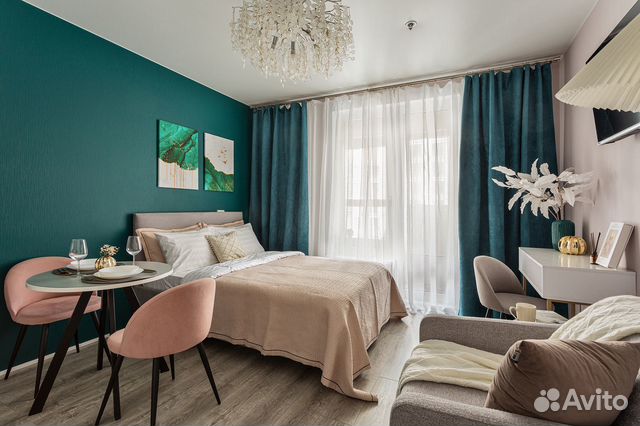 

Квартира-студия, 28 м², 2 кровати