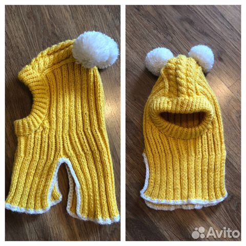 Вязаная шапка-шлем для девочки