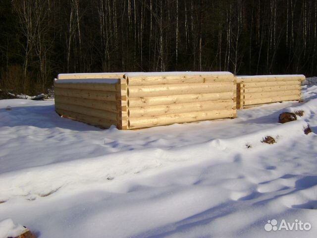 Сруб бани 4.27x5.28 обработан рубанком лес зимний Сруб бани 4.27x5.28 обработан рубанком лес зимний