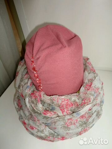 Шапка женская нежно-розовая (зима), р. 56-58