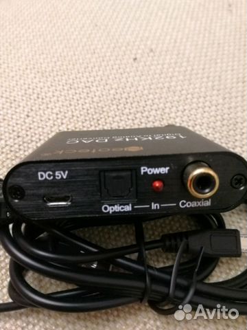 Цифро-аналоговый аудио конвертер адаптер оптически