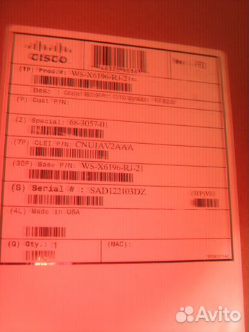 Интерфейсный модуль cisco WS-X6196-RJ-21 Интерфейсный модуль cisco WS-X6196-RJ-21