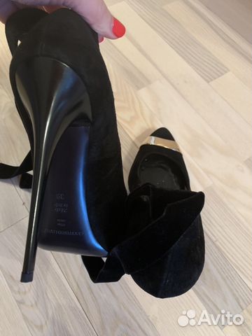 Туфли чёрные бархат Gianmarco Lorenzi 39