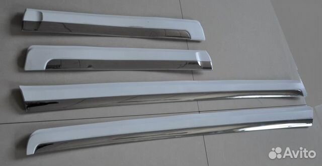 Молдинги на двери Toyota Prado 150 хром белые