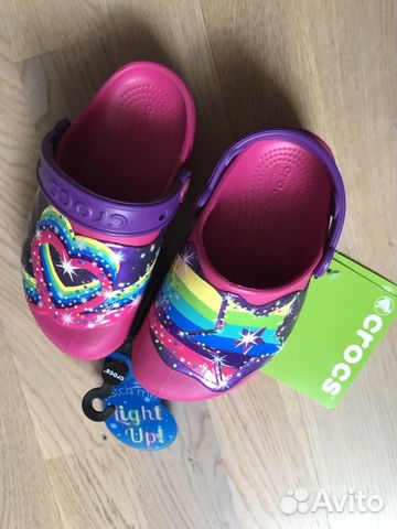 Crocs C10 Крокс 27р оригинал мигающие сабо