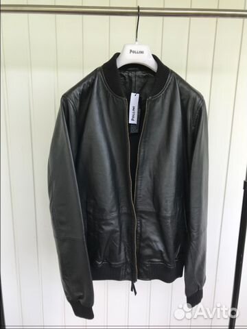Кожаная мужская куртка Pollini. Новая Кожаная мужская куртка Pollini. Новая