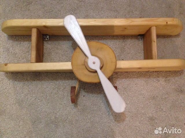 Полка самолет из дерева (ручная работа)