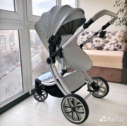 Коляска 2 в 1 Yolety, серебро. Доставка