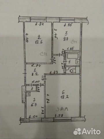 Комната 18 м² в 3-к, 1/5 эт.