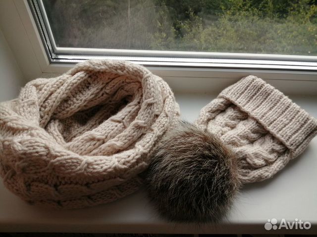 Вязаные шапки, шарфы, снуды из мериноса