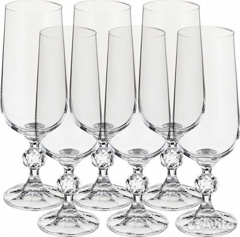 Бокалы для шампанского Bohemia Crystal,180 мл,6шт Бокалы для шампанского Bohemia Crystal,180 мл,6шт