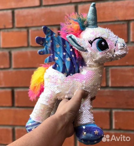 Мягкие игрушки лошадки Единорожки в пайетках