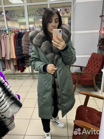 Парка с натуральным мехом