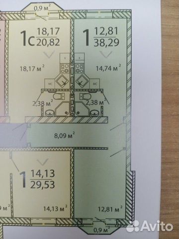 1-к квартира, 38 м², 3/5 эт. 1-к квартира, 38 м², 3/5 эт.