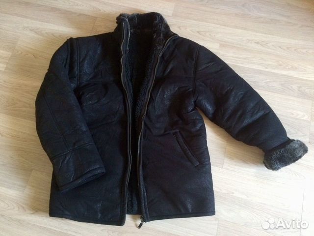 Дубленка мужская короткая (85см) чёрная Дубленка мужская короткая (85см) чёрная