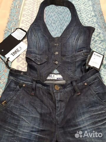 Новый комбинезон джинсовый. размер 44