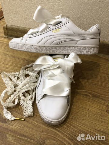 Кроссовки белые Puma basket Кроссовки белые Puma basket