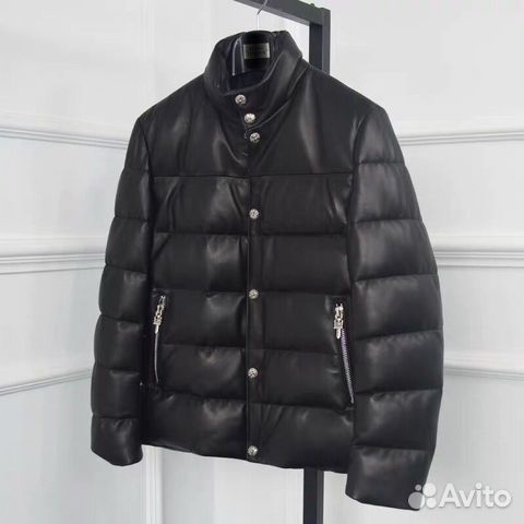 Кожаная куртка пуховик Chrome Hearts Кожаная куртка пуховик Chrome Hearts