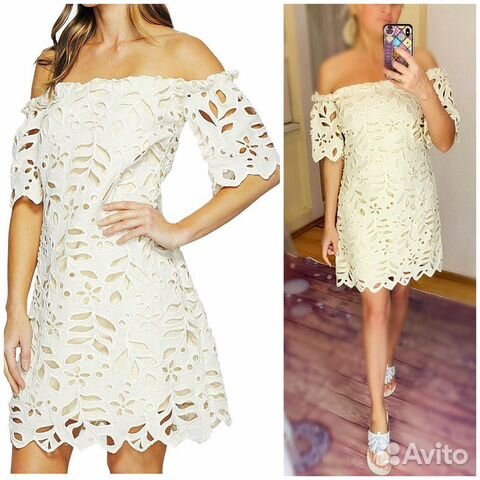 Кружевное романтичное платье с шитьем Eva Franco S