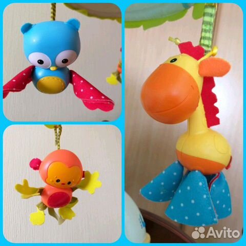 Мобиль в кроватку + 5 погремушек в подарок Мобиль в кроватку + 5 погремушек в подарок