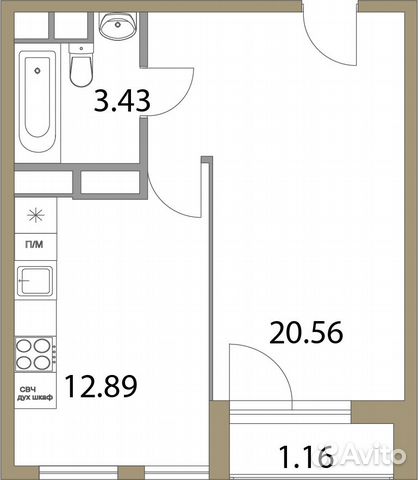 1-к квартира, 38 м², 14/20 эт. 1-к квартира, 38 м², 14/20 эт.