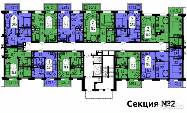 2-к квартира, 48.3 м², 3/19 эт. 2-к квартира, 48.3 м², 3/19 эт.