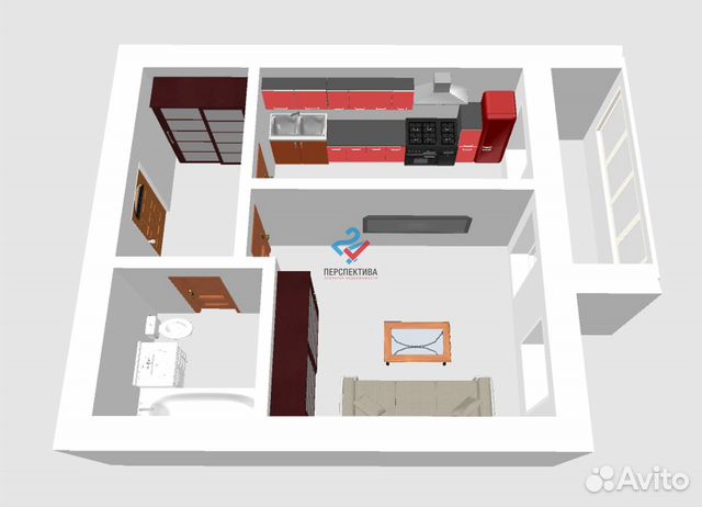 1-к квартира, 30 м², 3/4 эт. 1-к квартира, 30 м², 3/4 эт.