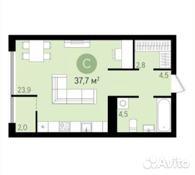 1-к квартира, 35.7 м², 17/25 эт. 1-к квартира, 35.7 м², 17/25 эт.