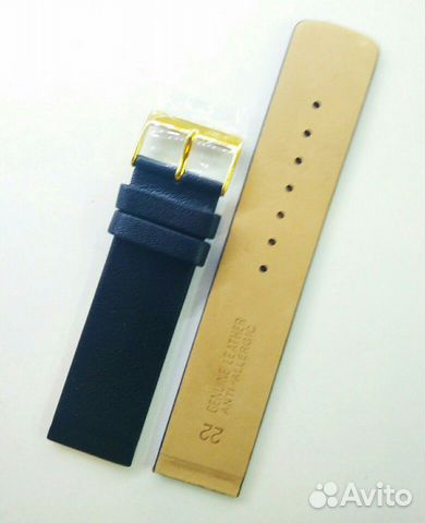 Кожаный ремешок для часов Bering 22mm Black Кожаный ремешок для часов Bering 22mm Black