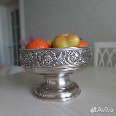 Ваза для фруктов. Антиквариат, серебрение Ваза для фруктов. Антиквариат, серебрение
