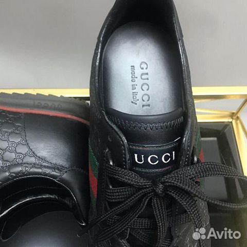 Мужские кожаные кроссовки Gucci. Оригинал Мужские кожаные кроссовки Gucci. Оригинал